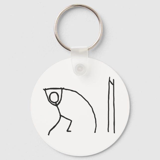 Pole Vaulting Stickman Keychain (Front)