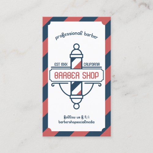 Pole Vintage Barber Shop Business Card