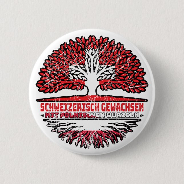 Polen Polnisch Schweizer Schweiz Baum Wurzel Button (Front)