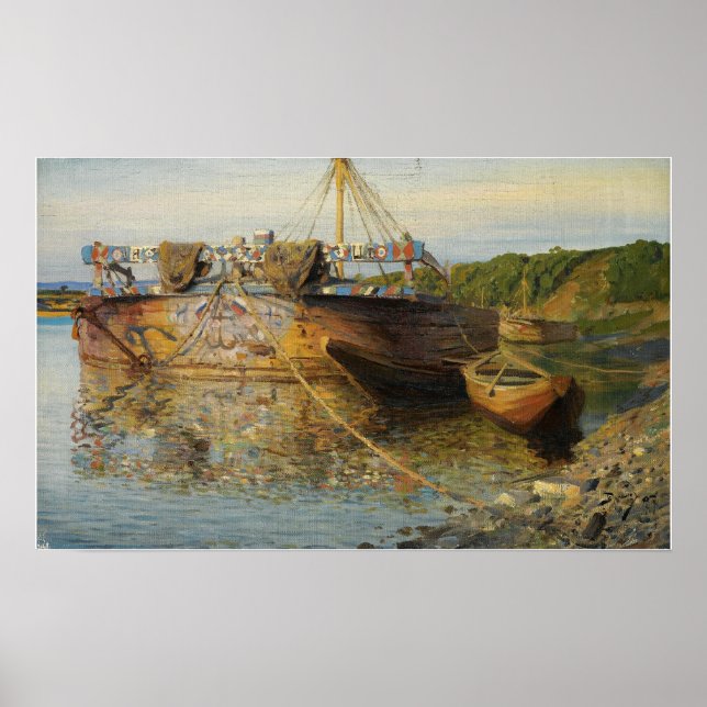 Polenov - Barge On The River Oka Poster (Front)