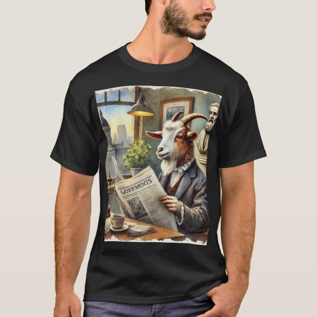 polera Portrait of Goat pictorial style T-Shirt (Front)