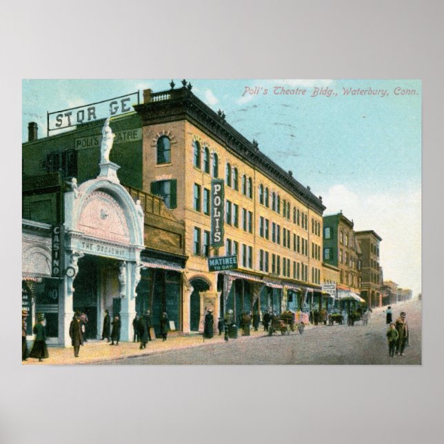 Poli Theater, Waterbury, CT 1910 Vintage Poster (Front)