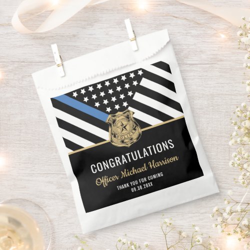 Police Academy Blue Line Congratulation Graduation Favor Bag