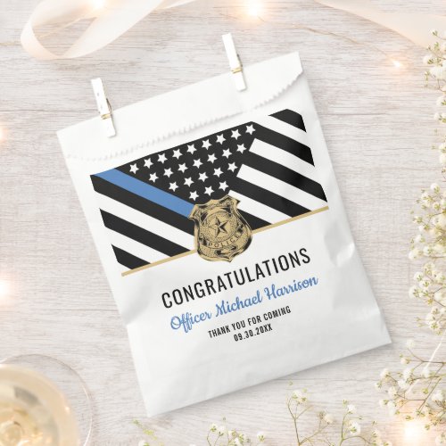 Police Academy Blue Line Congratulation Graduation Favor Bag