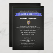 Police Academy Graduate Chalkboard Invitation (Front/Back)