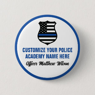 Police Academy Graduate Personalized Graduation Button