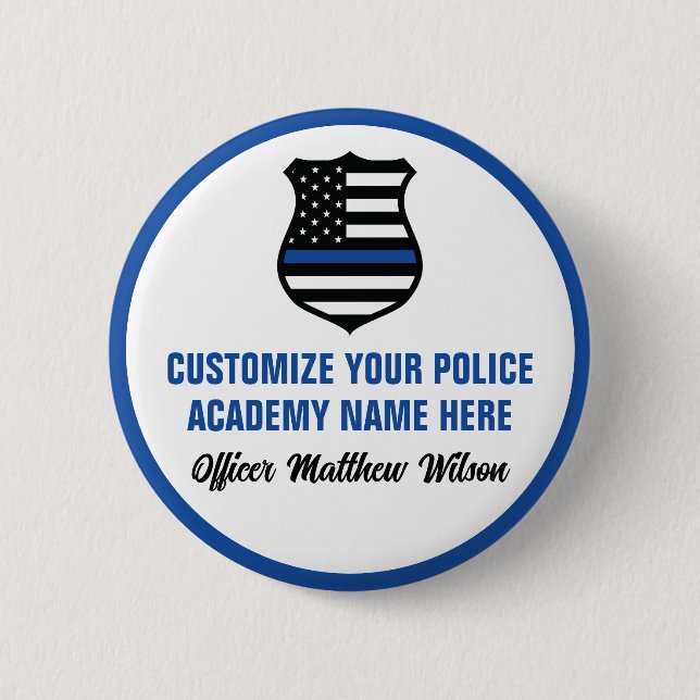 Police Academy Graduate Personalized Graduation Button (Front)