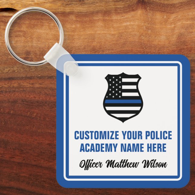 Police Academy Graduate Personalized Graduation Keychain (Front)
