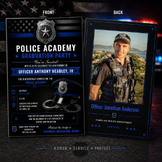Police Academy Graduate Thin Blue Line |  Invitation