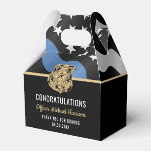 Police Academy Graduation Blue Line Flag Favor Boxes