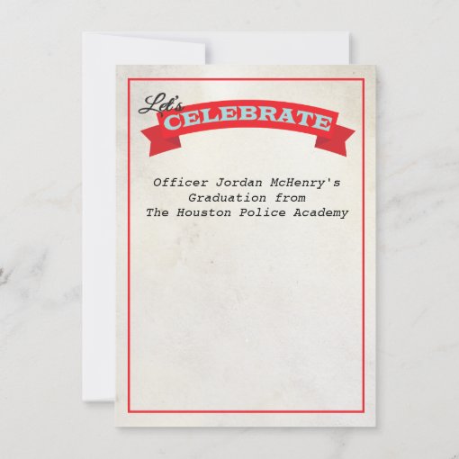 Police Academy Graduation Citation Invitation | Zazzle
