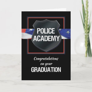 Police Academy Graduation Congratulations, Black w Card