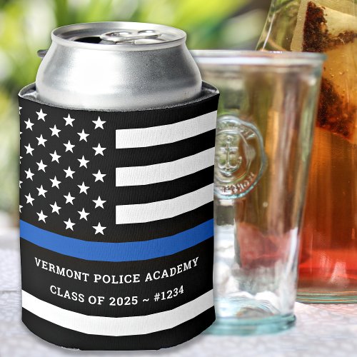 Police Academy Graduation Custom Thin Blue Line Can Cooler