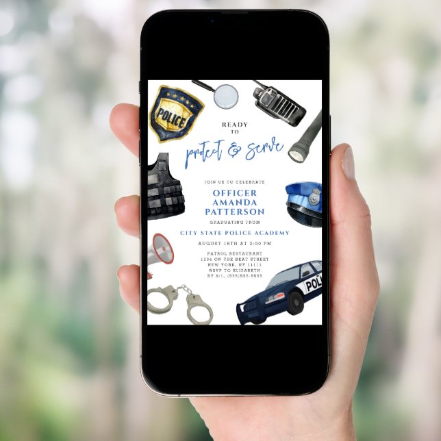 Police Academy Graduation Invitation (Front Digital)