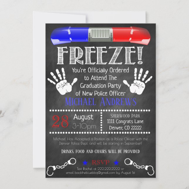 Police Academy Graduation Invitation (Front)