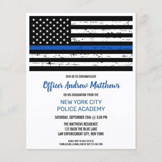 Police Academy Graduation Invitation Budget (Front)