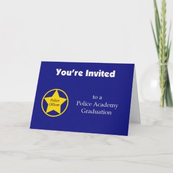 Police Academy Graduation Invitation -- Navy by KathyHenis at Zazzle