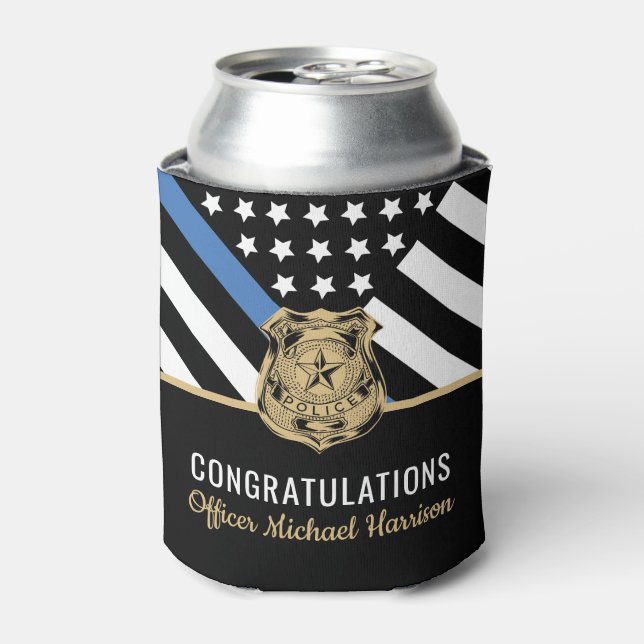 Police Academy Graduation Law Enforcement Can Cooler (Can Front)