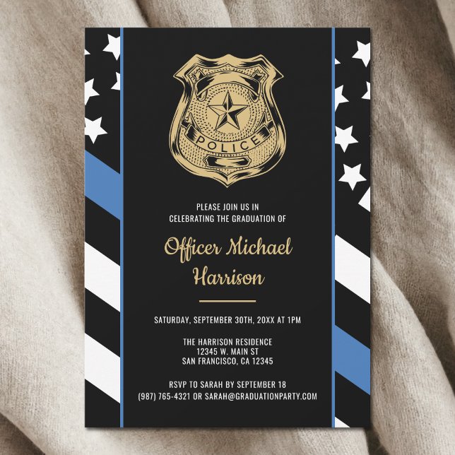 Police Academy Graduation Law Enforcement Flag Invitation (Police Academy Graduation Law Enforcement Flag Invitation)