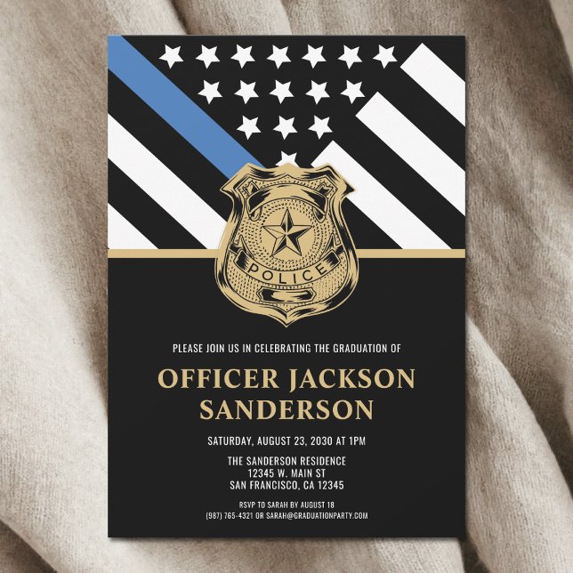 Police Academy Graduation Law Enforcement Flag Invitation (Police Academy Graduation Law Enforcement Flag Invitation)