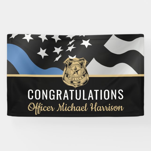 Police Academy Graduation Law Enforcement Officer Banner (Horizontal)