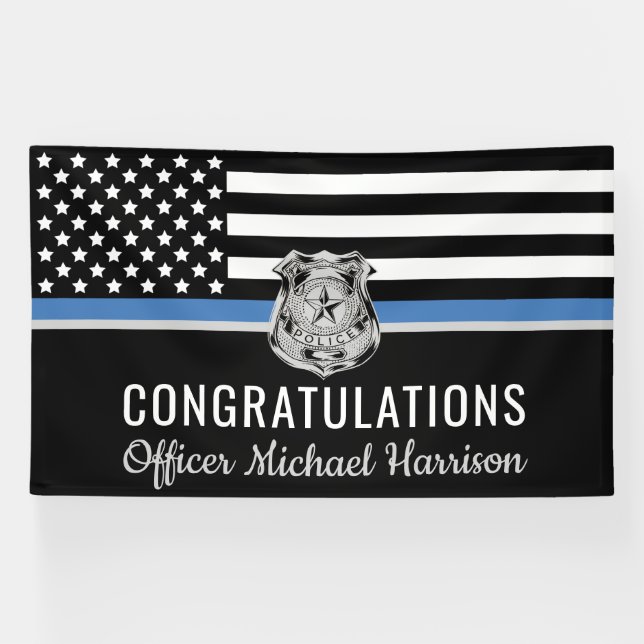Police Academy Graduation Law Enforcement Officer Banner (Horizontal)