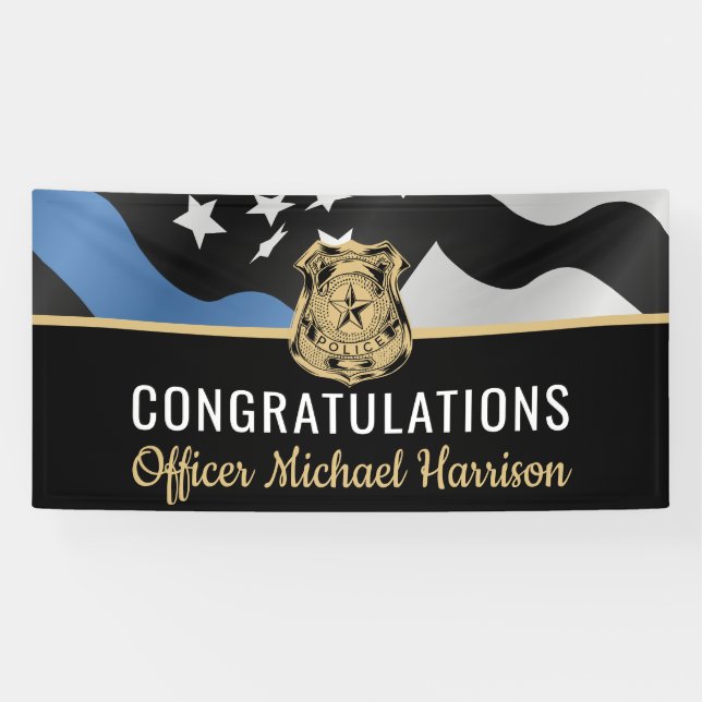 Police Academy Graduation Law Enforcement Officer Banner (Horizontal)