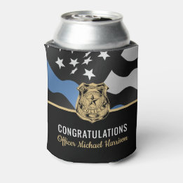 Police Academy Graduation Law Enforcement Officer Can Cooler