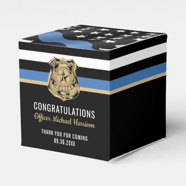 Police Academy Graduation Law Enforcement Officer Favor Boxes (Front Side)