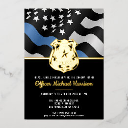 Police Academy Graduation Law Enforcement Officer Foil Invitation