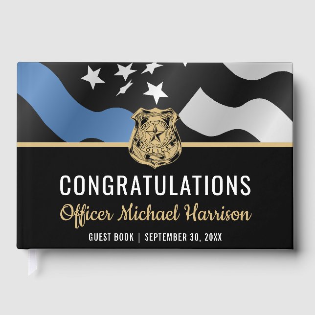 Police Academy Graduation Law Enforcement Officer Guest Book (Front)