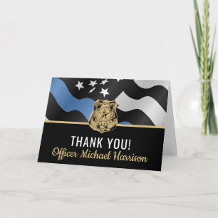 Police Academy Graduation Law Enforcement Officer Letterpress Thank You Card