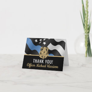 Police Academy Graduation Law Enforcement Officer Letterpress Thank You Card