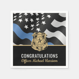 Police Academy Graduation Law Enforcement Officer Napkins