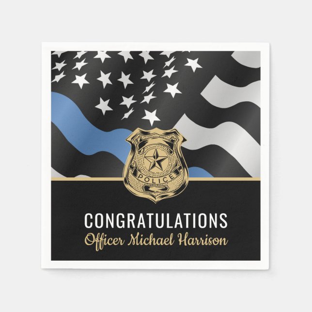 Police Academy Graduation Law Enforcement Officer Napkins (Front)