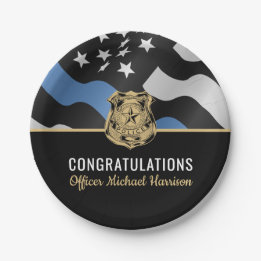 Police Academy Graduation Law Enforcement Officer Paper Plates