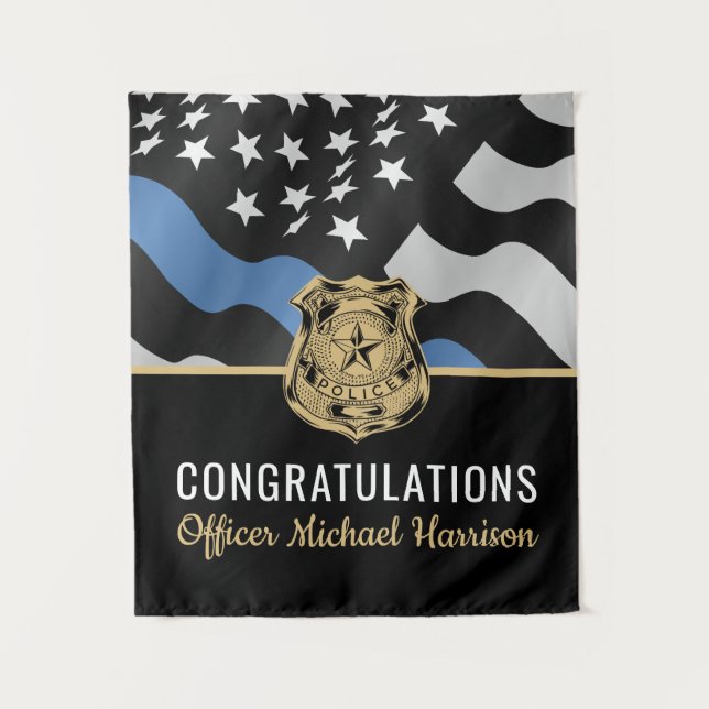 Police Academy Graduation Law Enforcement Officer Tapestry (Front)