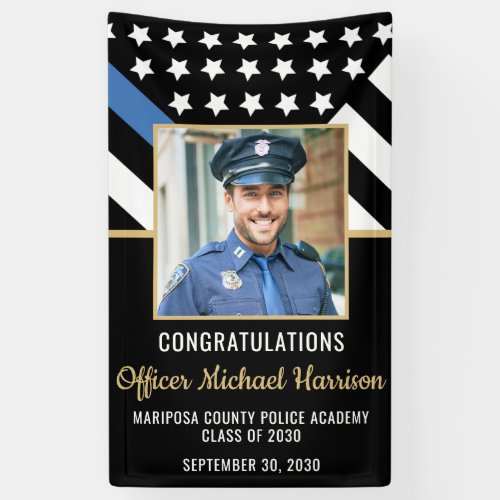 Police Academy Graduation Party Blue Line Photo Banner