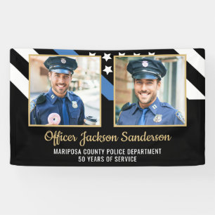 Police Academy Graduation Party Flag 2 Photo Banner