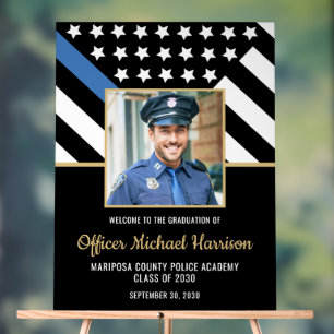 Police Academy Graduation Party Flag Photo Acrylic Sign