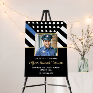 Police Academy Graduation Party Flag Photo Foam Board