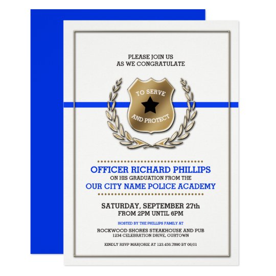 Police Academy Graduation Party Invitation Zazzle police-academy-graduation-party-invitation-zazzle