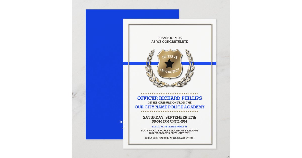 Police Academy Graduation Party Invitation Zazzle