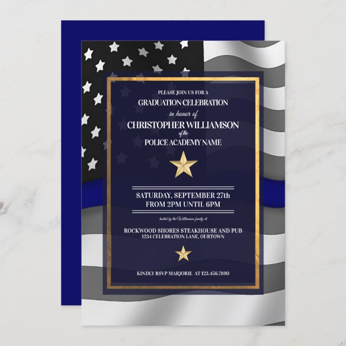 Police Academy Graduation Party Invitation Zazzle