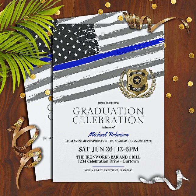 Police Academy Graduation Party Invitations (Creator Uploaded)