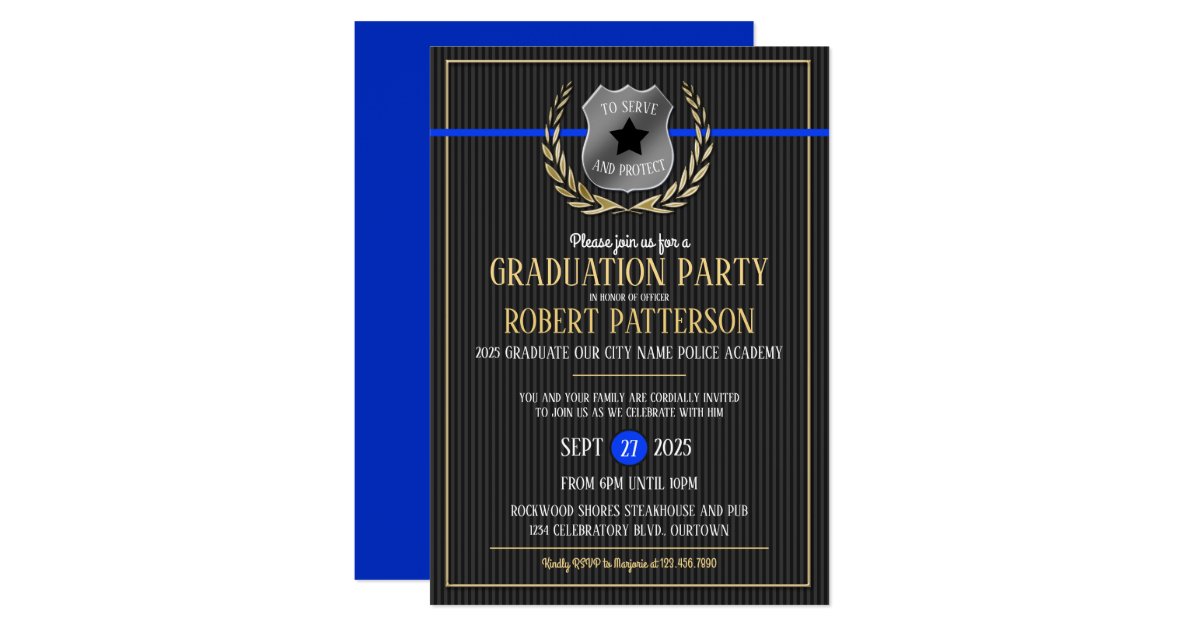 Police Academy Graduation Party Invitations | Zazzle.com