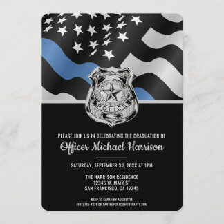 Police Academy Graduation Party Law Enforcement Invitation