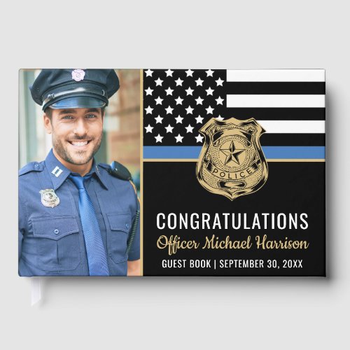 Police Academy Graduation Party Photo Blue Line 