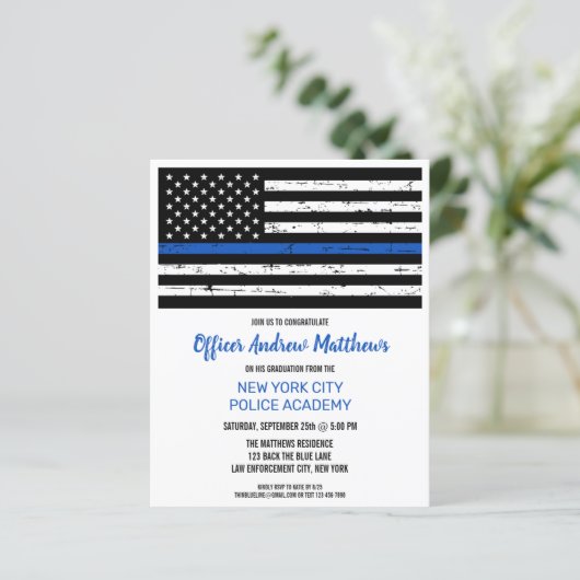 Police Academy Graduation Thin Blue Line Budget (Standing Front)