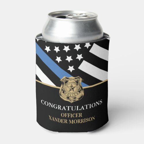 Police Academy Graduation Thin Blue Line Can Cooler